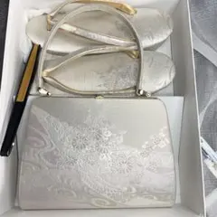シルバー 和装用バッグと草履セット