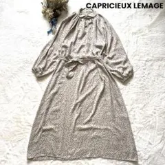 カプリシューレマージュ ドットシフォンロング丈ワンピース ベルト付き