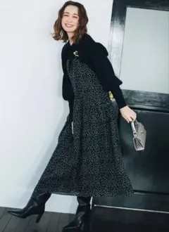 リリーブラウン lilybrown ボレロ＆ワンピースセット ドット黒