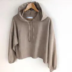 ZARA ベージュ フード付きパーカー Mサイズ