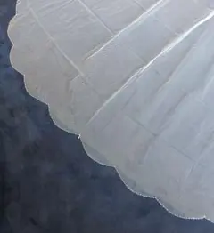 スカラップエッジ クリスタルビーズ付き ウェディングベール　ロング