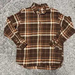 ユニクロ ブラウンチェック ネルシャツ