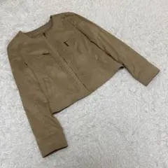 COUP DE CHANCE ノーカラージャケット　ジップアップ　ベージュ　40