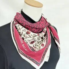 2-17.PIERRE BALMAIN ボタニカルモチーフ　ヴィンテージスカーフ