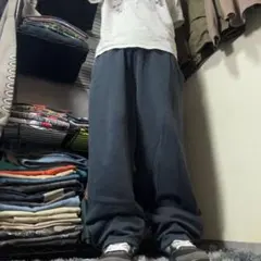 AIR JORDAN y2k バギー XLスウェットパンツ ブラック ストリート