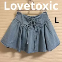 ☆Lovetoxic☆ライトデニム レースアップ ミニスカート Lのサムネイル