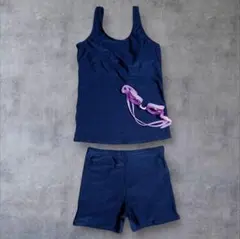 ネイビー スポーツ用水着 ゴーグル付き セパレート 女子