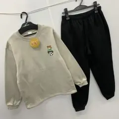 新品★メンズ★冬物★Mサイズ★裏起毛スエット上下セット 薄茶色 黒 7571