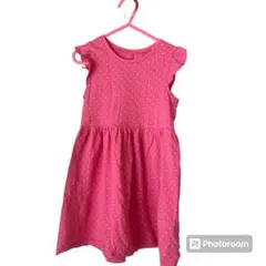 H&M 100cm ワンピース ノースリーブ 水玉 蝶々柄 2点セット