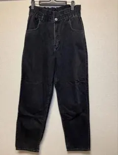 ZARA ザラ　ブラックデニム ハイウエスト テーパード　デニム　パンツ