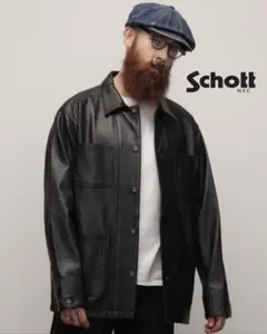 新品タグ付き　Schott ラムレザー　 カバーオール ジャケット　現行品