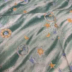 星と月のプリント　綿生地