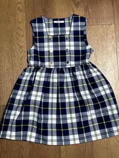 familiar120㎝ 綿タータンチェック柄 ジャンバースカート