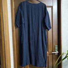 無印良品　ネイビー リネンワンピース