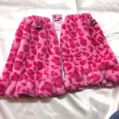 KOGYARU ピンク ヒョウ柄 レッグウォーマー 35cm