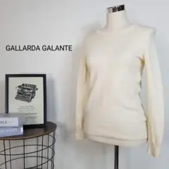 ガリャルダガランテ切替デザインウールカシミヤクルーネックニットセーターF白系