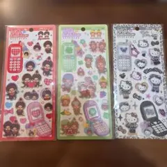 【正規品】平成はっぴーフォン　3枚セット（モンチッチ、ハローキティ）