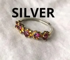ビンテージ　ガーネット　ゴールド　シルバー　リング　SILVER　S925