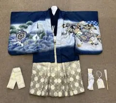 子供着物　七五三　5才 セット　紺