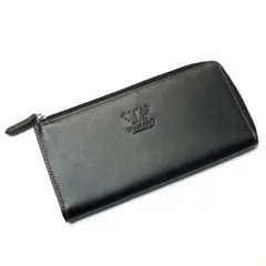 【HAMANO 濱野】レザー　L字ファスナー　長財布　ブラック