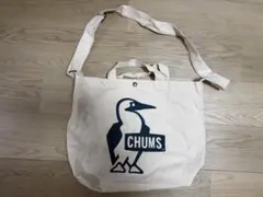 【新品】CHUMS トートバッグ ホワイト/グリーン　ショルダーバック　2way