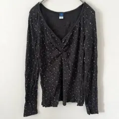 オールドネイビー 花柄 総柄 カットソー ギャザー 長袖 M グレー トップスのサムネイル