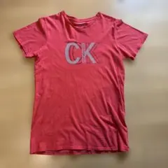 Calvin Klein ロゴメッシュデザイン赤Tシャツ