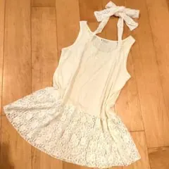 axes femme アイボリー レースタンクトップ