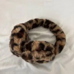 ヒョウ柄ファー耳あて・イヤーマフ