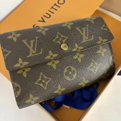 ルイヴィトン 美品 モノグラム エテュイ パピエ 三つ折り財布 パス