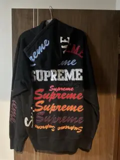 ジ*ー様 Supreme ブラック フード付きパーカー