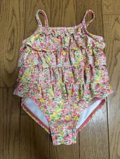 petit main ベビー水着 女の子 90cm 花柄 フリル