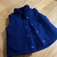 ８０　UNIQLO リバーシブル　ベスト　ネイビー