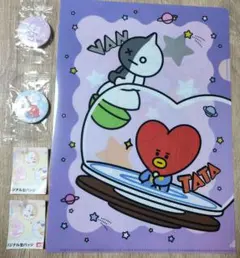 bt21 くら寿司　缶バッジ　ファイル　rj tata mang ジンテテbts