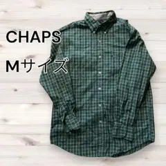 CHAPS Mサイズ 長袖チェックシャツ グリーン ラルフローレン 海外古着