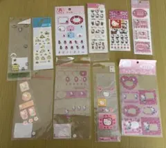 平成レトロ　当時物　サンリオシール　キティ　マイメロ　プリン　まとめ売り