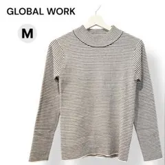【新品タグ付】 GLOBALWORK メルティリブハイネック M 白黒ボーダー
