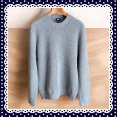 美品　UNIQLO ローゲージクルーネックセーター　グレー L