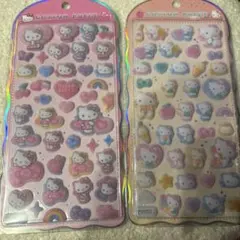 ハローキティ　コットンパフィーシール2枚セット