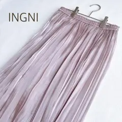 新品 INGNI イング サテン プリーツスカート ピンク ラメ ウエストゴムのサムネイル