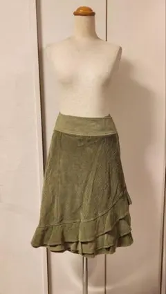 MAX＆CO. ダメージ加工　コーデュロイ プリーツスカート 巻きスカート