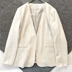 NATURAL BEAUTY BASIC ノーカラージャケット M ベージュ