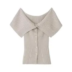 SNIDEL フロント釦オフショルニットプルオーバー