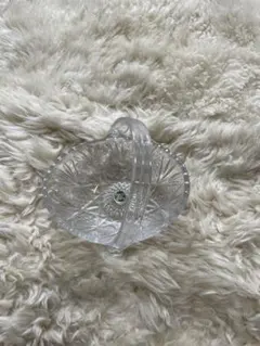 HOYA クリスタル ガラス バスケット型 小物入れ