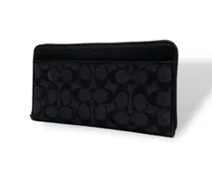 【美品】COACH コーチ 長財布 オーガナイザー ラウンドファスナー 黒