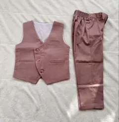 子供用ピンク ベストとパンツセット