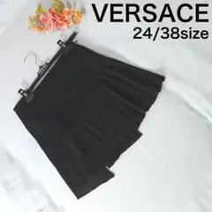 VERSACE　希少新同　90年代　プリーツミニスカート　ハンガー付き　ブラックのサムネイル