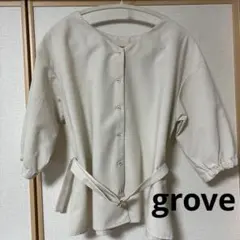grove プルオーバートップス　七分袖カットソー　ブラウス　前後2way