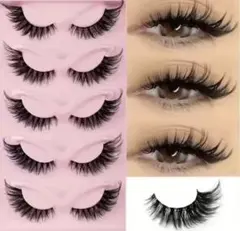 ボリュームつけまつ毛 5ペアセット ミンクつけまつげ つけま