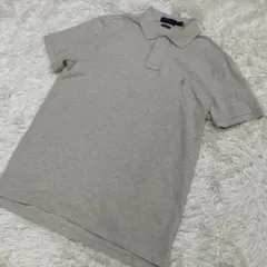 現行QR♪ポロラルフローレン ポロシャツ 半袖 Ｍ ホワイト グレー ポニー刺繍